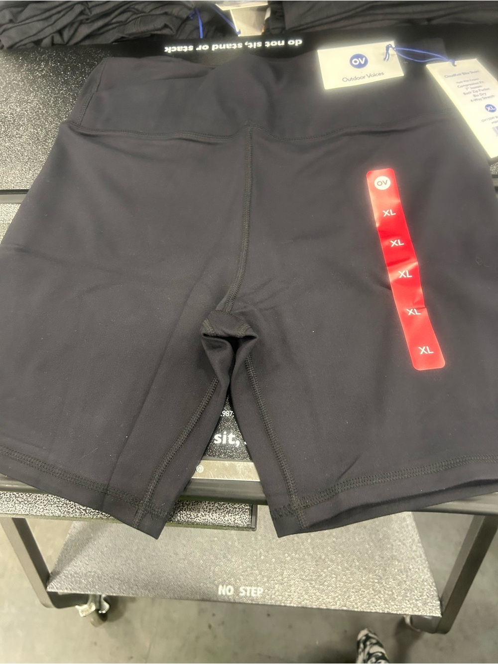 Outdoor Voices black cloud knit bike shorts Size XL
